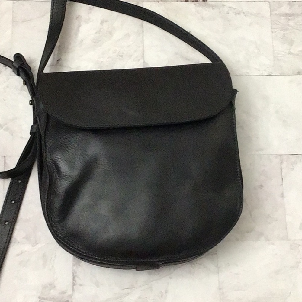 Roots Black Leather Crossbody Bag - Picture 2 of 8